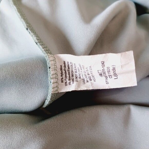 Women's Lace Overlay Midi Dress Moss Green Color Size L Sleeveless Zipper - Picture 12 of 12